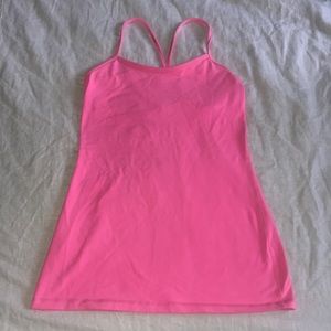 Hot pink lululemon Y tank
